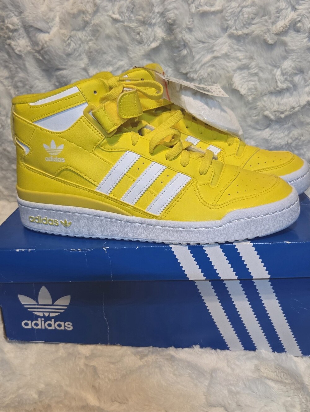 Size 10.5 - Adidas Forum Mid Yellow White GY5791  New In Box